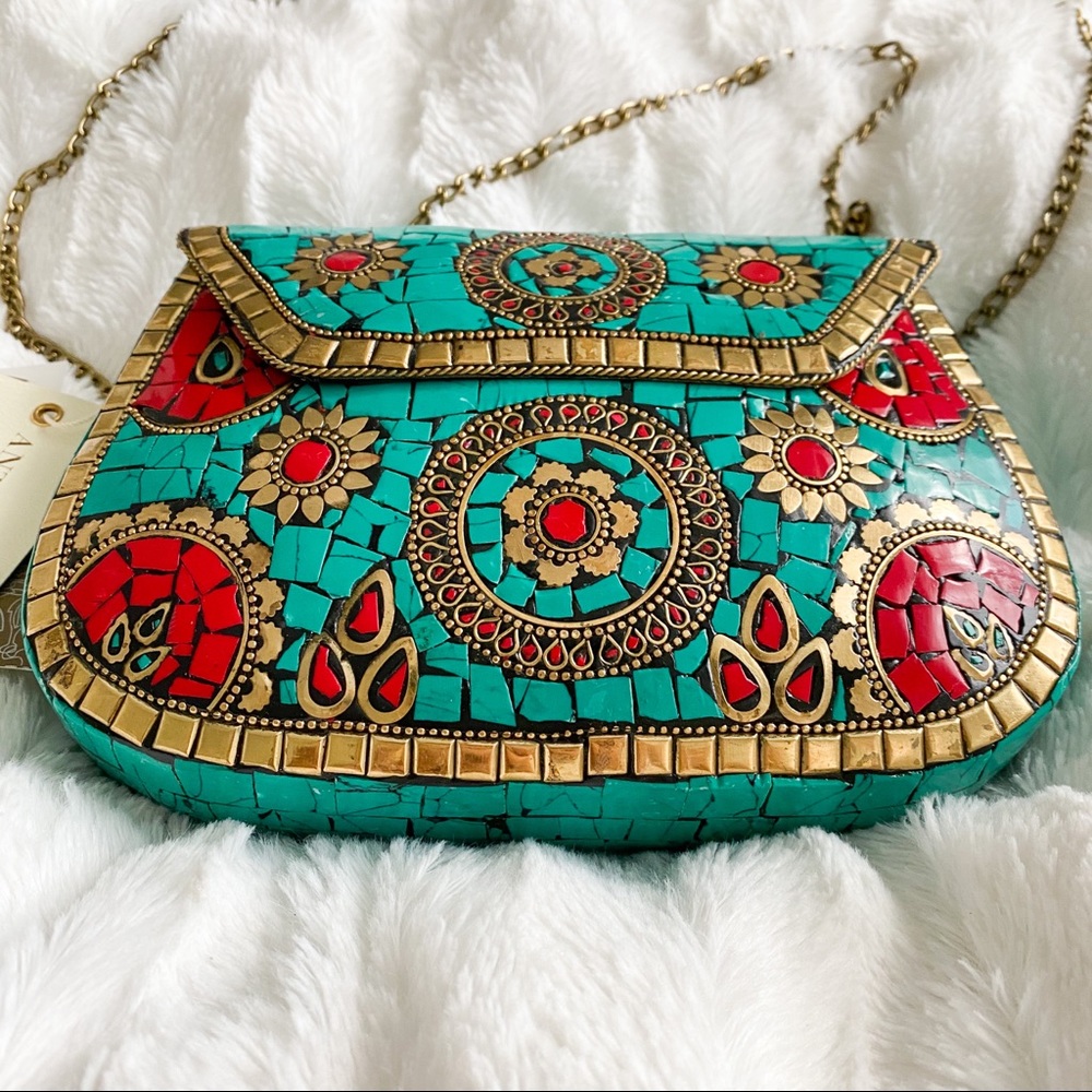 Anthropologie ANTIK KRAFT Metal Clutch Purse - Picture 4 of 13